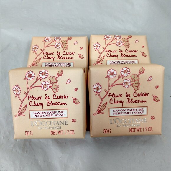 L 'occitane Cherry Blossom Perfumed Soap 50G X 4 NEW - Picture 3 of 5